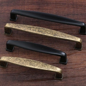 3.75" 5" Drawer Knob Pull Handles Dresser Pulls Handles Kitchen Cabinet Handles Pull Door Handles  Antique Black Bronze Square 96 128 mm