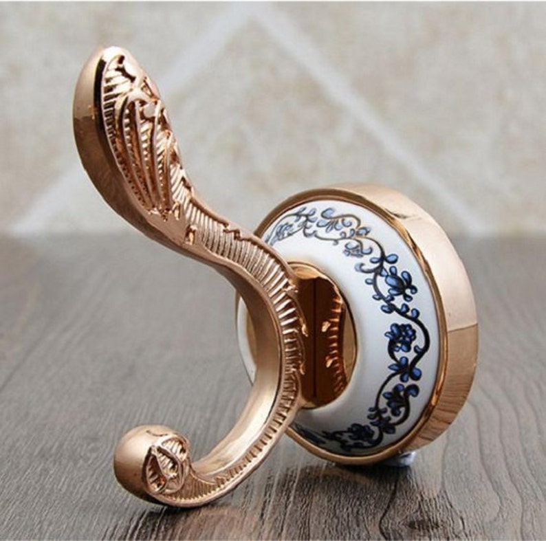 Ceramic Wall Hook Metal Wall Hooks / Antique Gold Curtain Tie Etsy