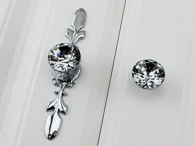 Glass Dresser Knob Pull Crystal Drawer Knobs Pulls Handle Etsy