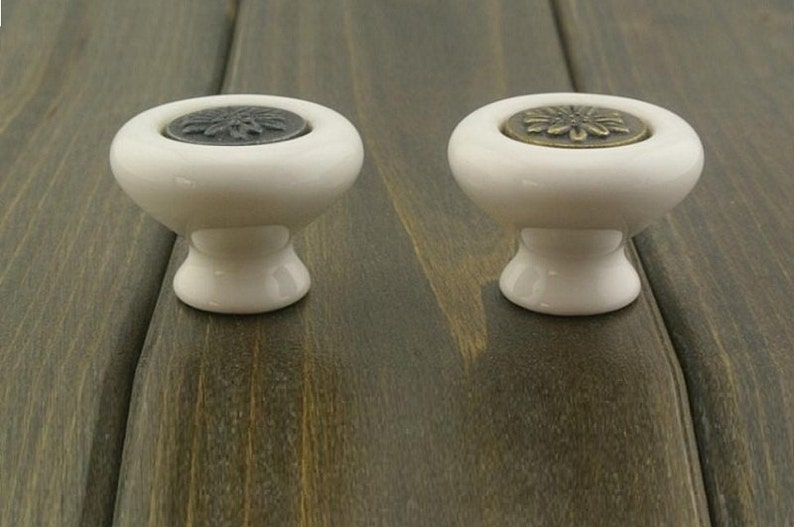 Ceramic Knob Dresser Drawer Knobs Pulls Handles / White Etsy