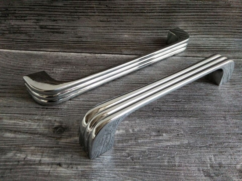 Drawer Pull Dresser Pulls Handles Chrome Silver Shabby Chic / Kitchen Cabinet Handle Knobs Pull Retro Hardware Shabby Chic image 4