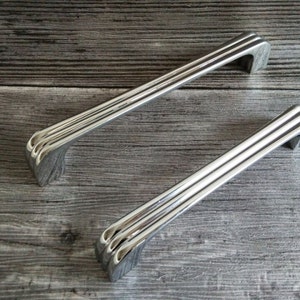 Drawer Pull Dresser Pulls Handles Chrome Silver Shabby Chic / Kitchen Cabinet Handle Knobs Pull Retro Hardware Shabby Chic image 2