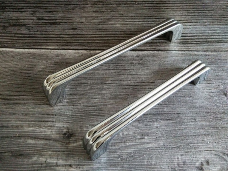 Drawer Pull Dresser Pulls Handles Chrome Silver Shabby Chic / Kitchen Cabinet Handle Knobs Pull Retro Hardware Shabby Chic image 2