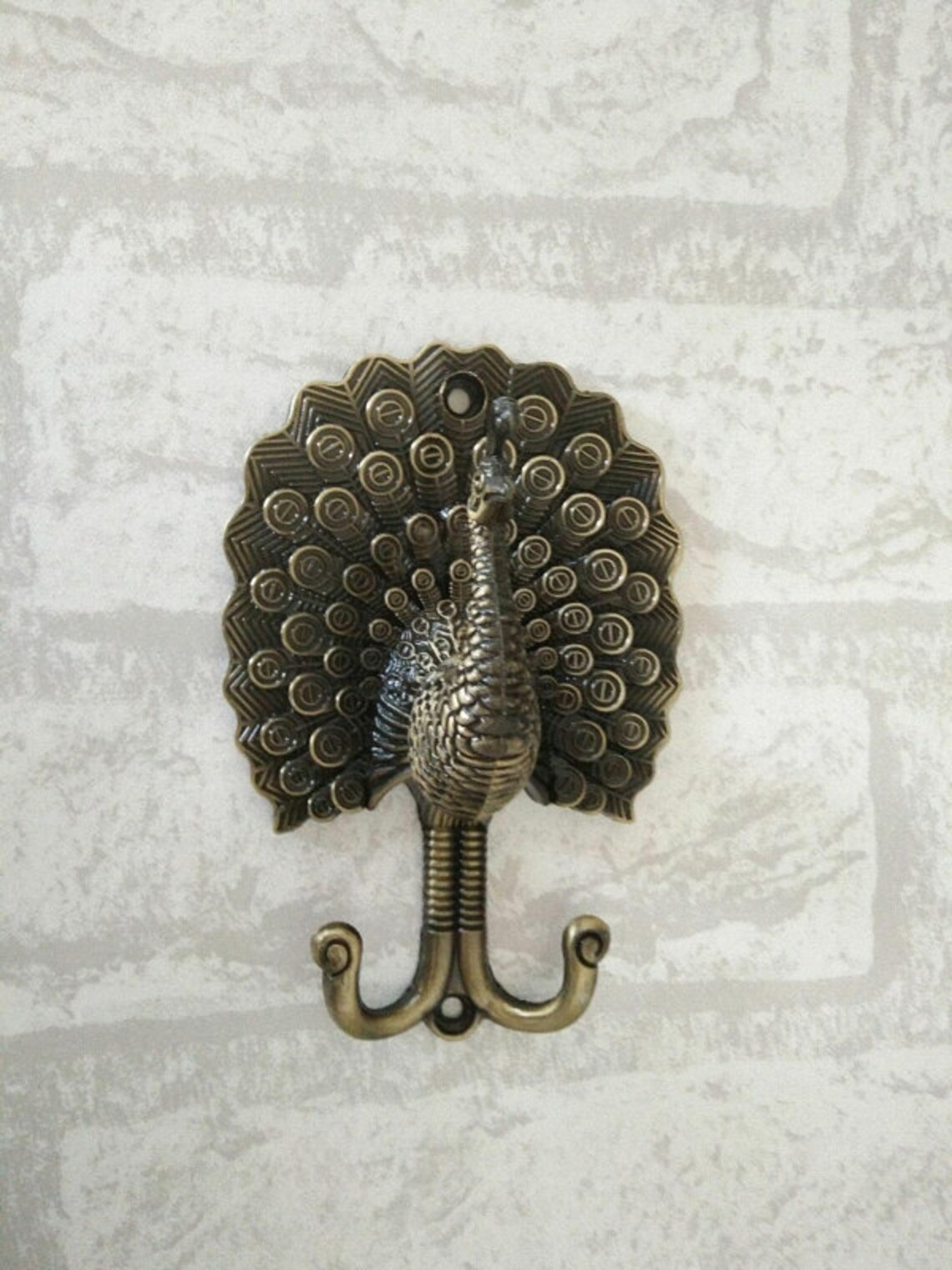 Peacock Decorative Wall Hook Metal Wall Hooks / Antique Bronze Etsy
