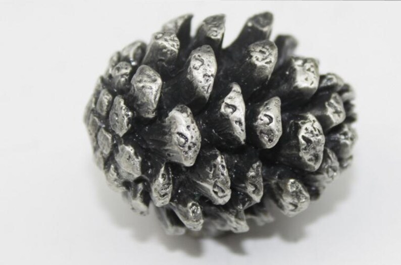 Antique Silver Drawer Knobs Pine Cone Design Knobs Etsy