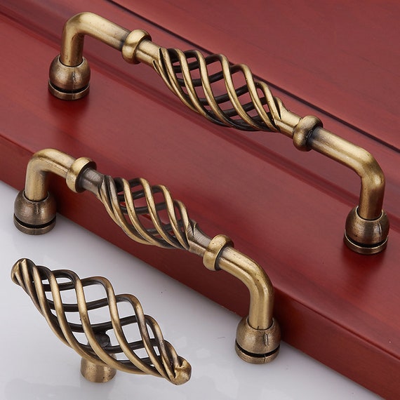 Birdcage Kitchen Cabinet Knobs Handle Pull Knob Metal Door Etsy