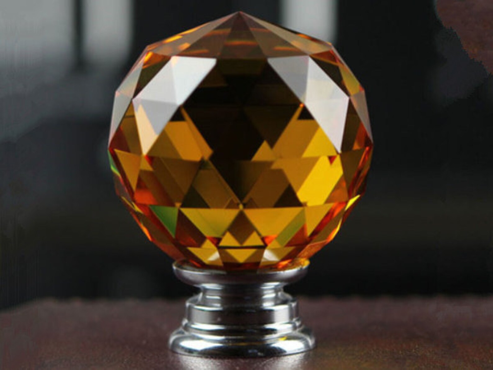 Amber Crystal Knobs Glass Knobs Dresser Knobs Drawer Knobs Etsy