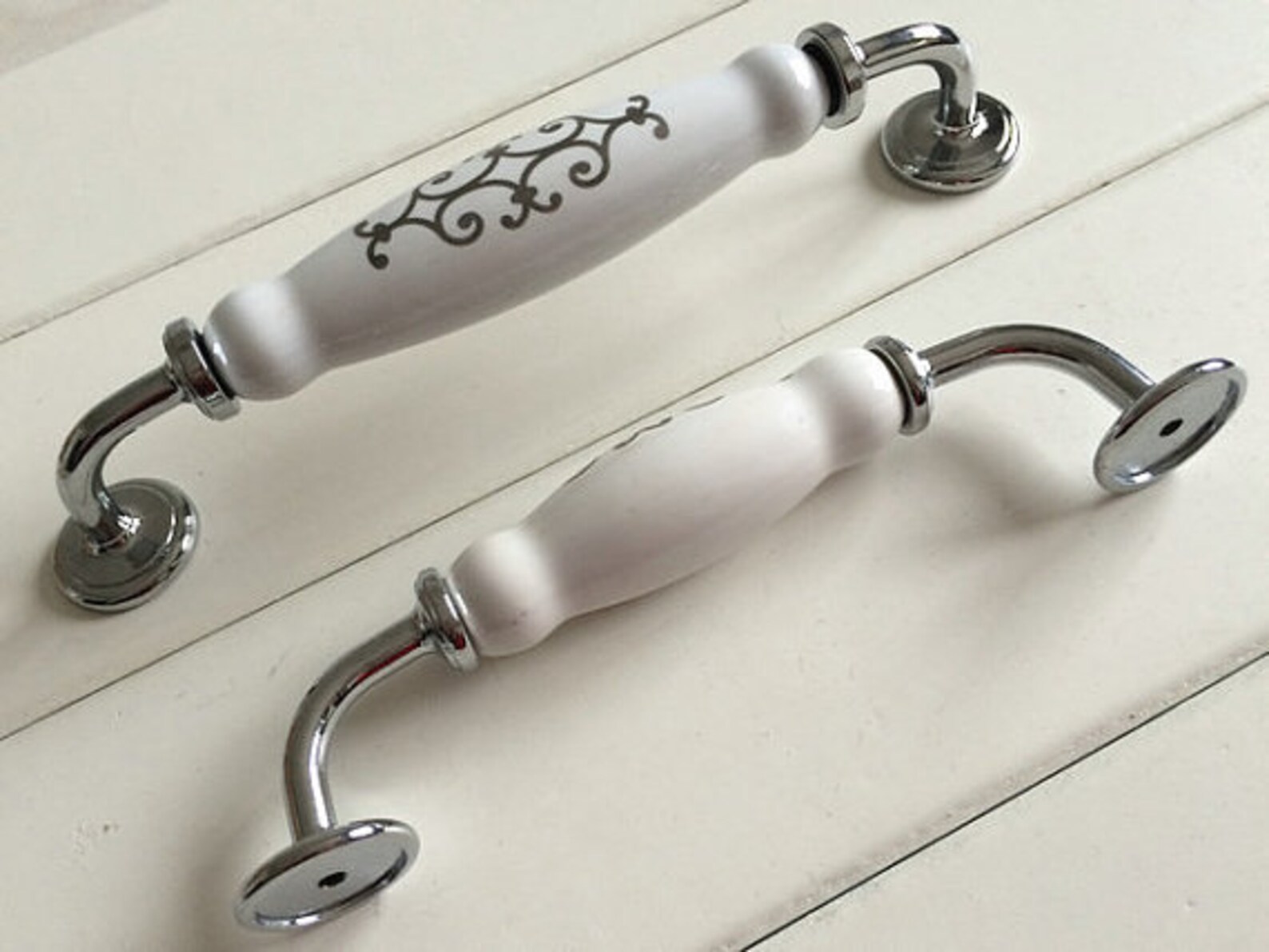3 3.75 5 6.3 White Dresser Pulls Etsy