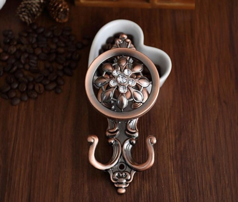 Glass Crystal Hook Decorative Hooks Wall Hooks Clear Metal Etsy