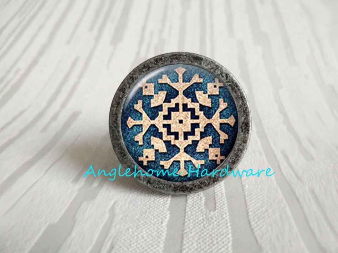 Vintage Crystal Dresser Knob Drawer Knobs / Drawer Knobs Antique Silver