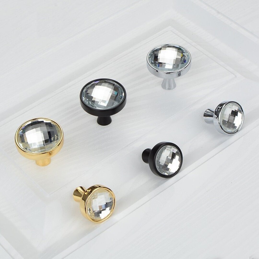 Glass Knobs Clear Crystal Knobs Drawer Knobs Dresser Pulls Handles Knob Sparkly