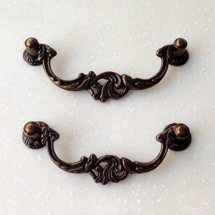 Vintage Shabby Chic Dresser Drawer Pulls Handles / Antique Etsy
