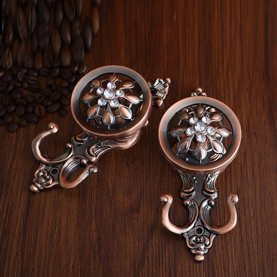 Glass Crystal Hook Decorative Hooks Wall Hooks Clear Metal Etsy