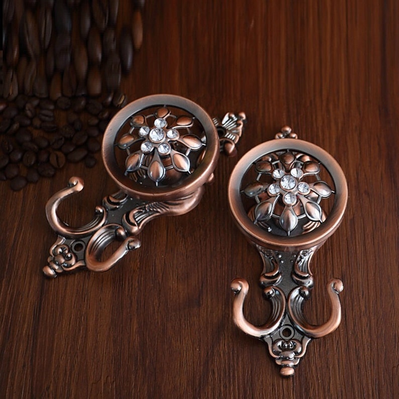 Glass Crystal Hook Decorative Hooks Wall Hooks Clear Metal Etsy