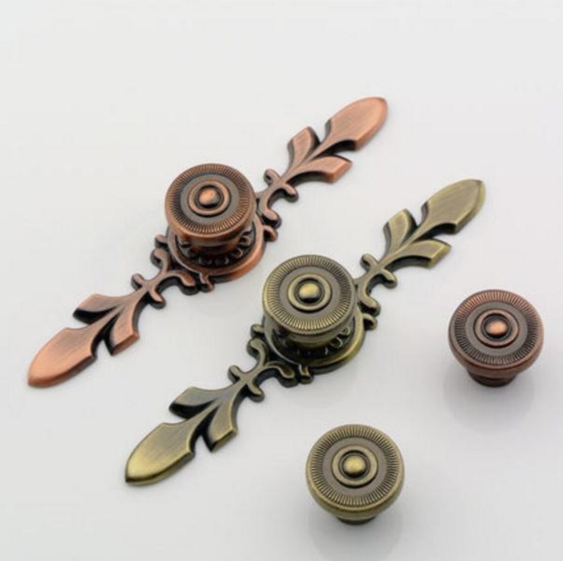 Dresser Drawer Pulls Handles Back Plate Vintage Look Metal / Etsy