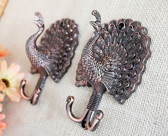 Peacock Decorative Wall Hook Metal Wall Hooks / Antique Red Copper / Silver  Curtain Tie Backs Hardware Hanger Coat Rack Hangers Unique -  Canada