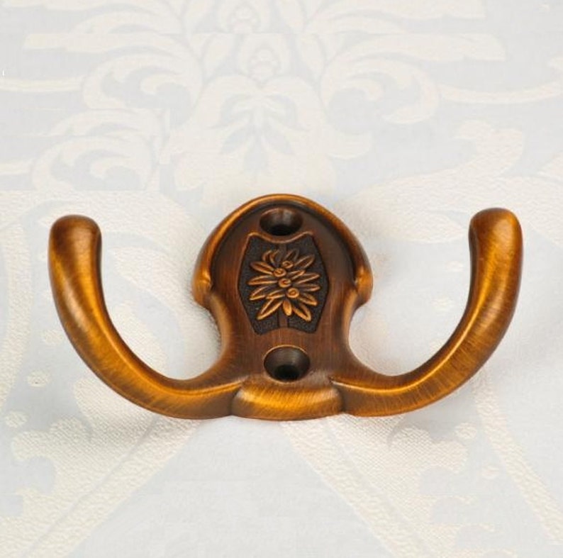 Vintage Look Wall Hooks / Decorative Hooks Antique Brass / Etsy