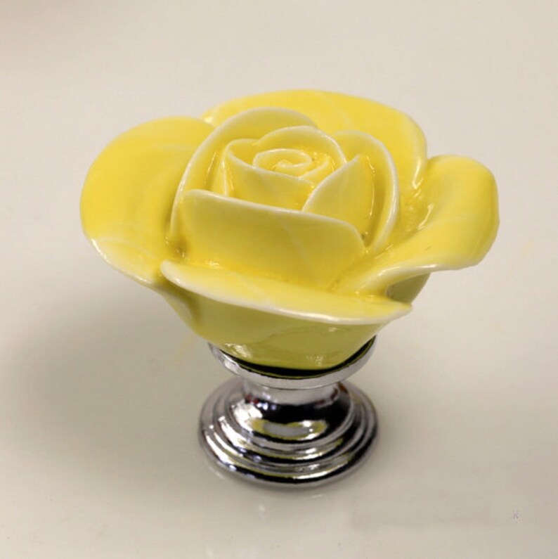 Flower Knobs Drawer Knob Dresser Knobs Ceramic Knobs Pulls Etsy