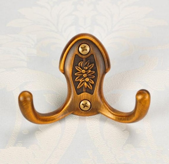 Vintage Look Wall Hooks / Decorative Hooks Antique Brass / Double Wall Hook  / Bronze Coat Hangers Rack Hooks Furniture Hardware -  Ireland