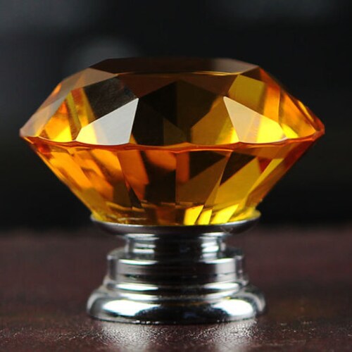 Calzibeno Brass Glass Door Knobs, Privacy Crystal Door Knobs Interior...