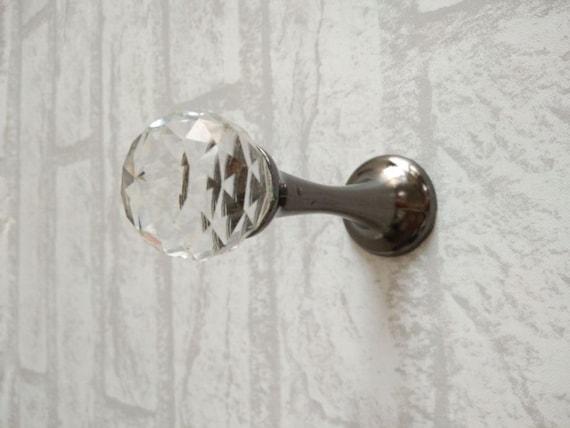 Clear Black Silver Gold Glass Hook Decorative Hooks Wall Hooks