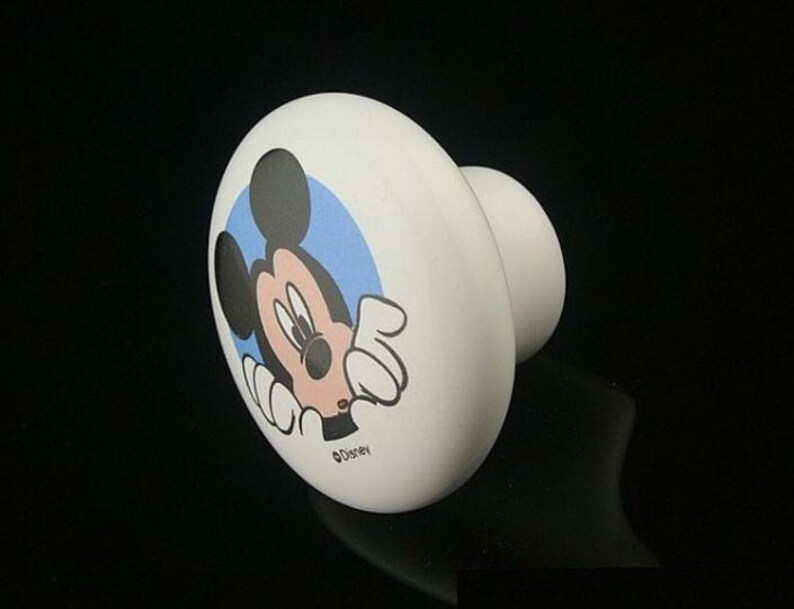 Mickey Knobs Baby Nursery Kids Dresser Knobs Ceramic White Etsy