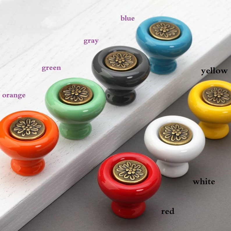 Colorful Knobs Kitchen Door Knobs Dresser Knobs Pulls Etsy
