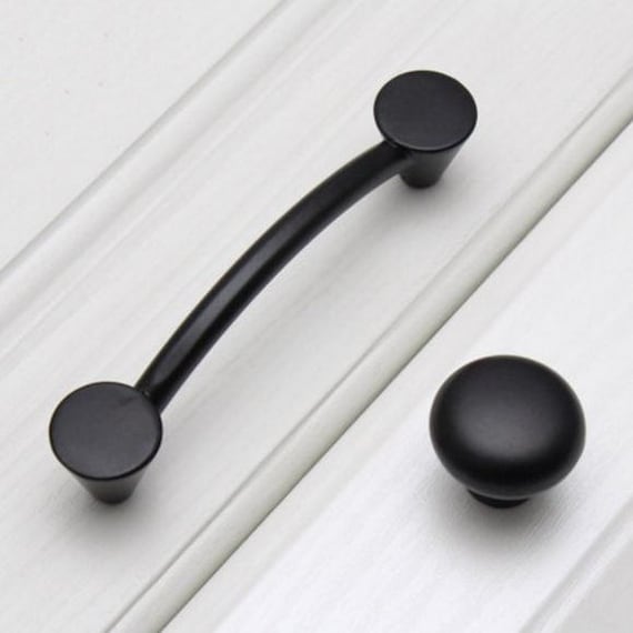3.75 5 Black Dresser Drawer Pulls Handles Knobs Etsy