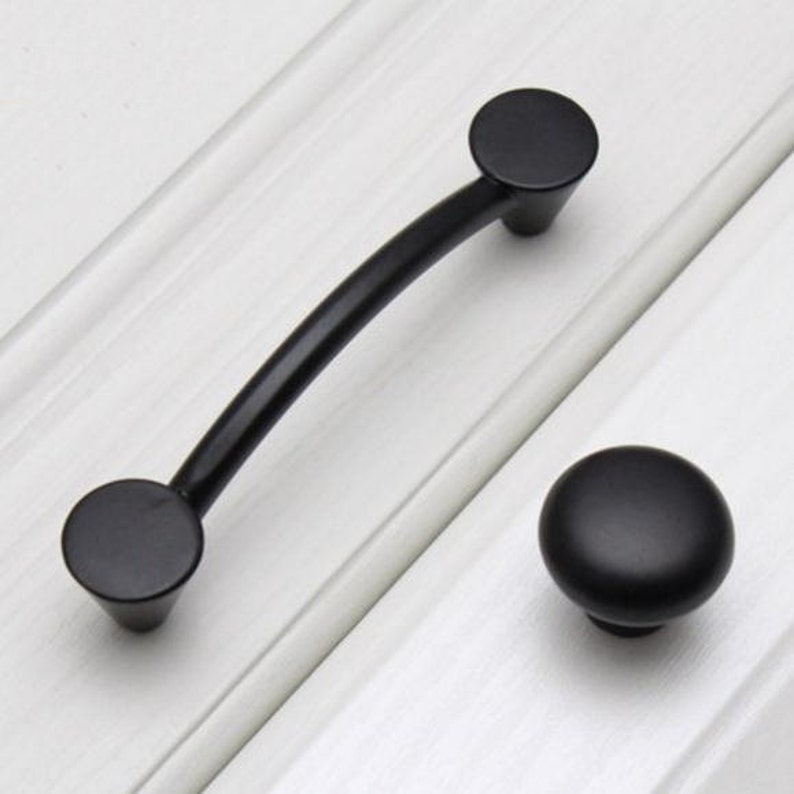 3.75 5 Black Dresser Drawer Pulls Handles Knobs Etsy