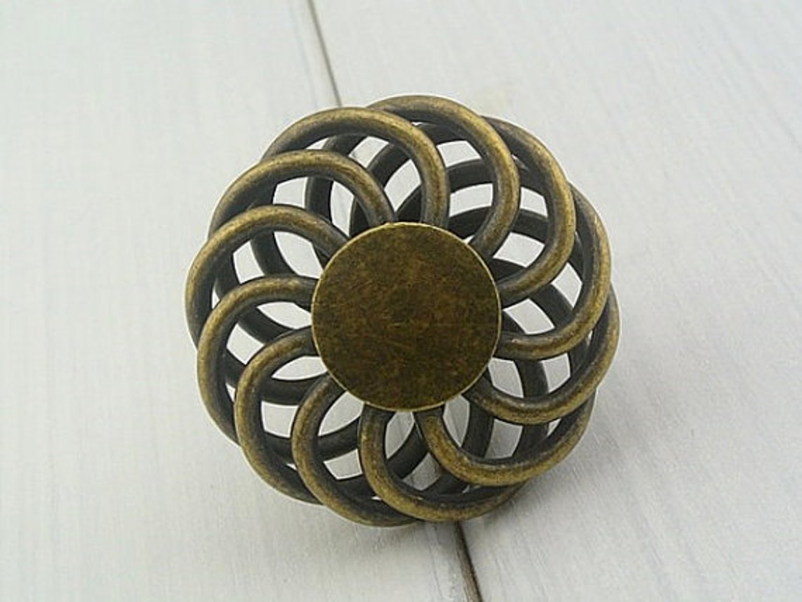 Black Dresser Drawer Knobs Pulls Handles Wrought Iron Look / Etsy