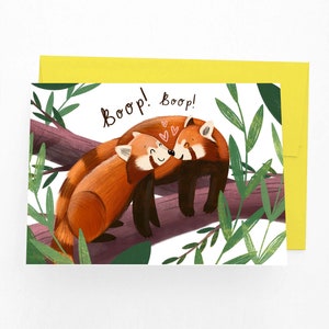 Cute Red Panda Anniversary Card, I Love You Red Panda Valentine's Day Card, Red Panda Card for Other Half