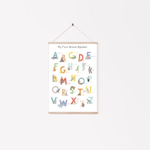 Animal Alphabet Print, Kids Room ABC Print, New Baby Gift, Educational Poster, Alphabet Animal Art image 2