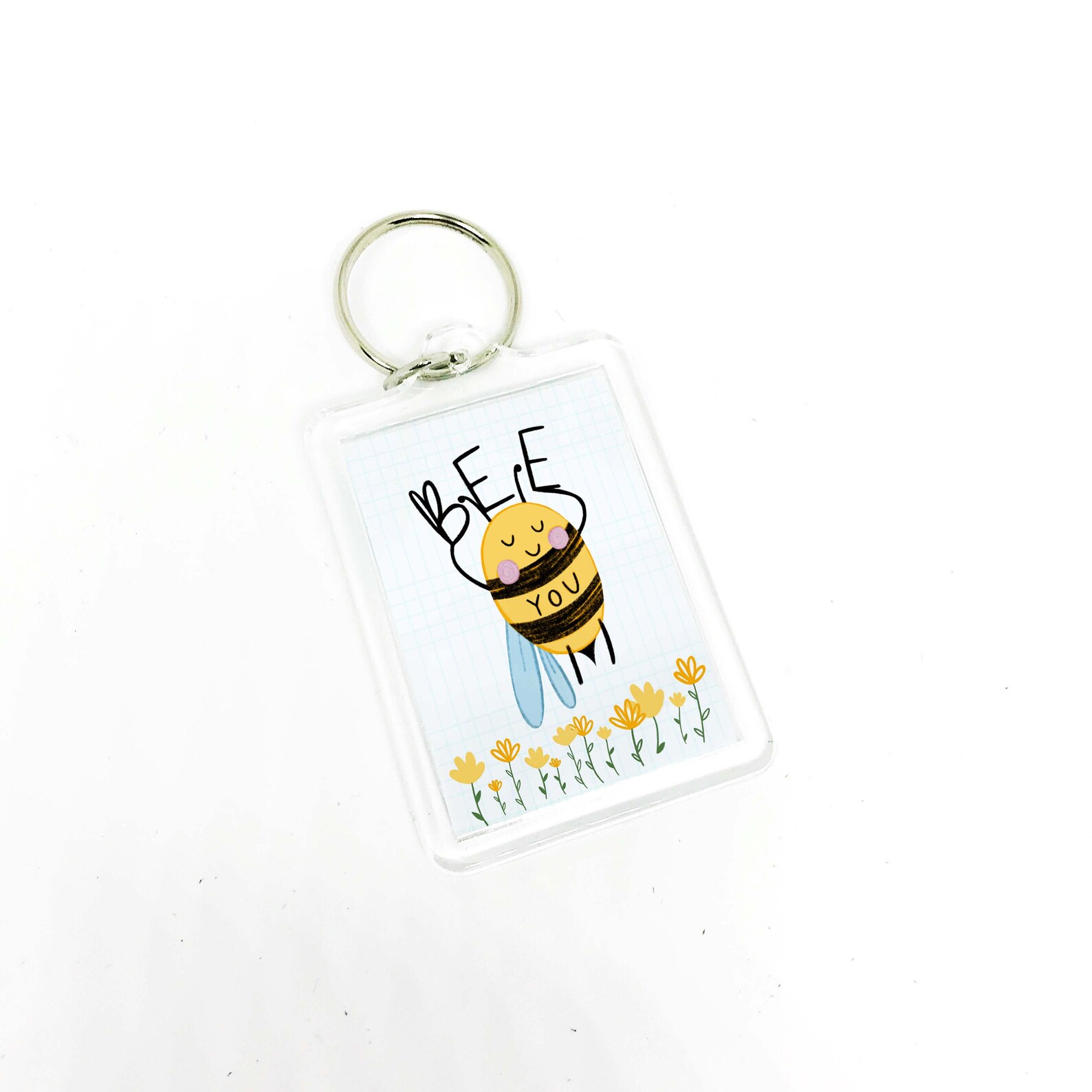 Bee You Keyring Cute Illustrated Bumble Bee Keychain Etsy UK