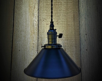 Industrial Black on Black 8" Mini Shade Pendant Light, Industrial Lighting, Pendant Lighting, Shaded Pendant, Home Decor, Steampunk