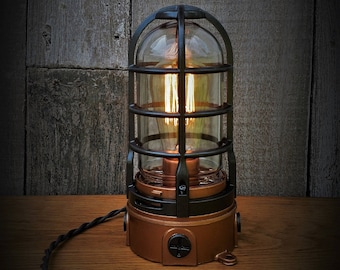 Vintage Industrial Explosion Proof Desk Lamp Copper & Iron, Industrial Lighting, Steampunk Lighting, Home Decor, Lighting, Industrial Decor