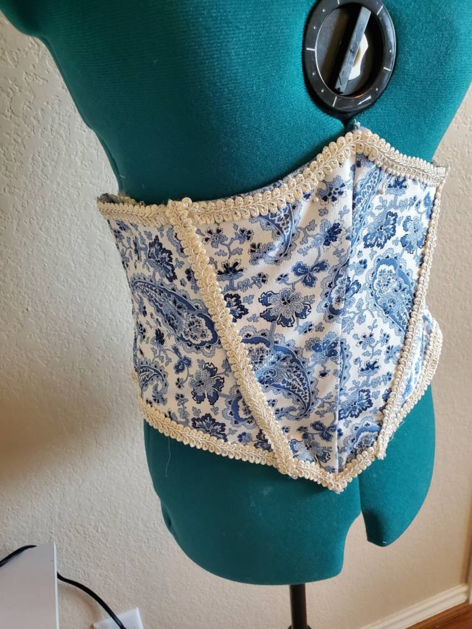 Blue corset with boning and laceup grommets Etsy