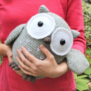 Large owl amigurumi pattern - crochet owl pattern, large stuffed animal owl, cute owl pattern, cute crochet pattern, easy amigurumi pattern