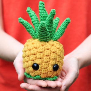 Pineapple amigurumi pattern - kawaii pineapple, fruit amigurumi, cute crochet pineapple, cute stuffed animal, crochet pattern