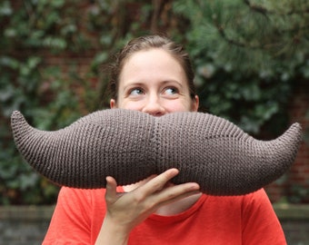Harry the Mustache Amigurumi Pillow Crochet Pattern (PDF Pattern)