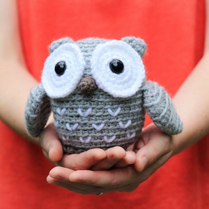 Little owl amigurumi pattern crochet owl pattern, plush owl, easy crochet pattern, cute stuffed animal, woodland crochet pattern, owl ami image 1