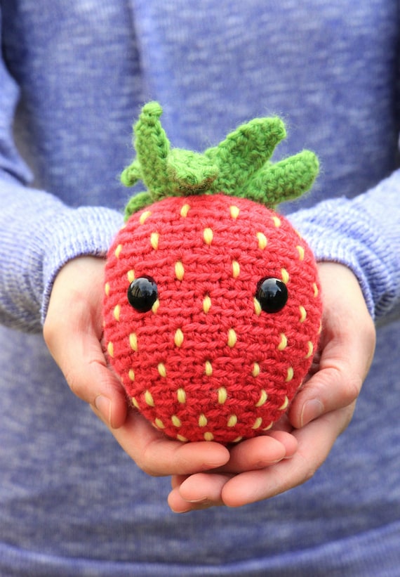 Blueberry Pillow, Crochet Plush, Amigurumi Fruit, Finished Project