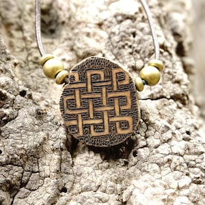 Celtic knot wooden Viking necklace....