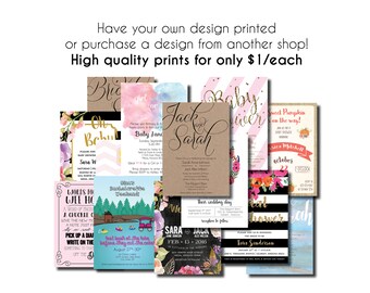 Cardstock Invitation Etsy