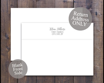 PRINTED A7 Envelopes - Return Address ONLY Match or Compliment your wedding or party invitations Large size envelopes Addressing Stamp 5x7"