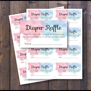 Digital File Diaper Raffle Cards, Diaper Raffle Baby Shower Raffle Ticket Diaper Ticket Baby Shower Game. Diaper Games, Raffle Insert Ticket