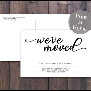 We Moved Postcard Photo Address Update Announcement Pic Shipping New House Printed 4x6" Card Personalized Photo Card Script PRINT at HOME