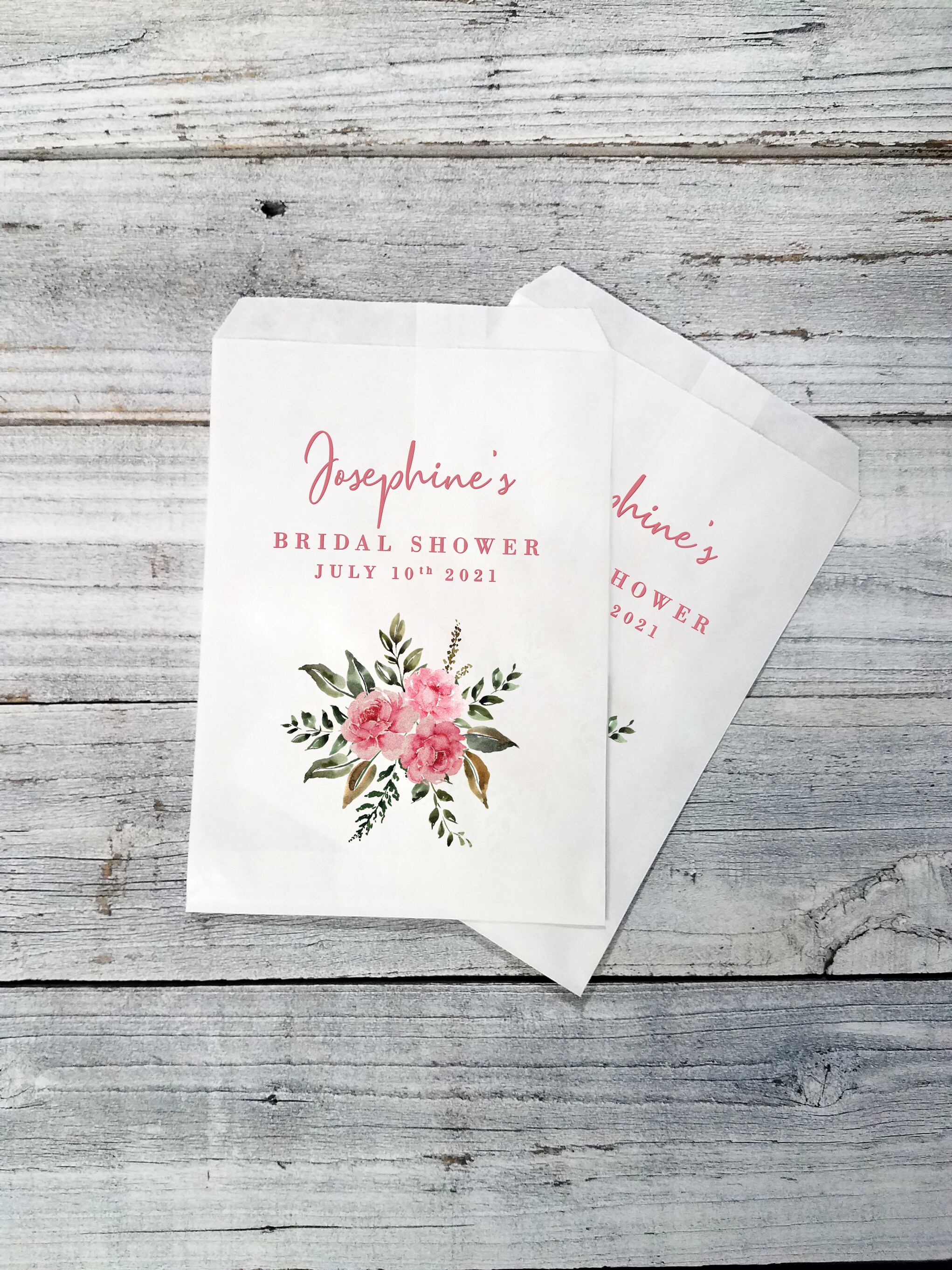 Boho Bridal Shower Treat Bags Marsala Beige Floral Wreath Goodie Bags Wedding Favor Bags Garden Thank You Favor Bags Popcorn