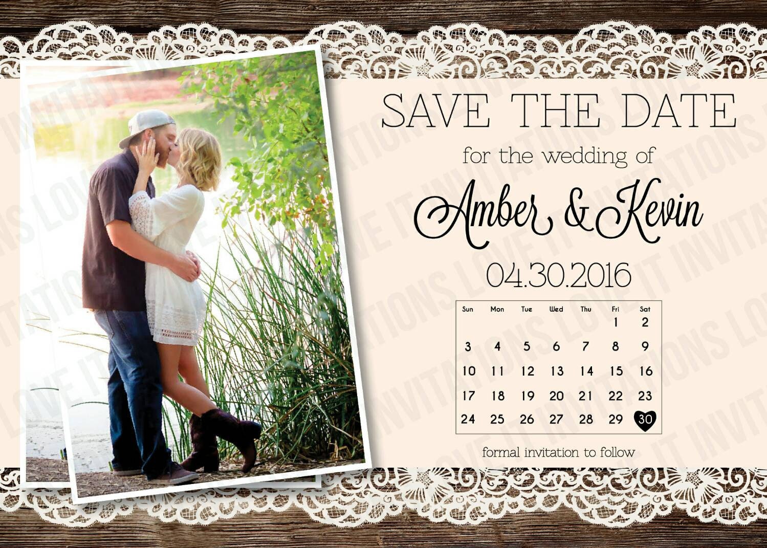 DIGITAL DOWNLOAD Country Rustic Wedding Save-the-date - Etsy