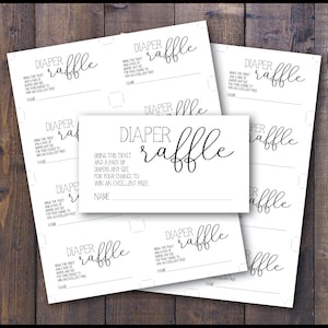 Digital File Diaper Raffle Cards, Diaper Raffle Baby Shower Raffle Ticket Diaper Ticket Baby Shower Game. Diaper Games, Raffle Insert Ticket