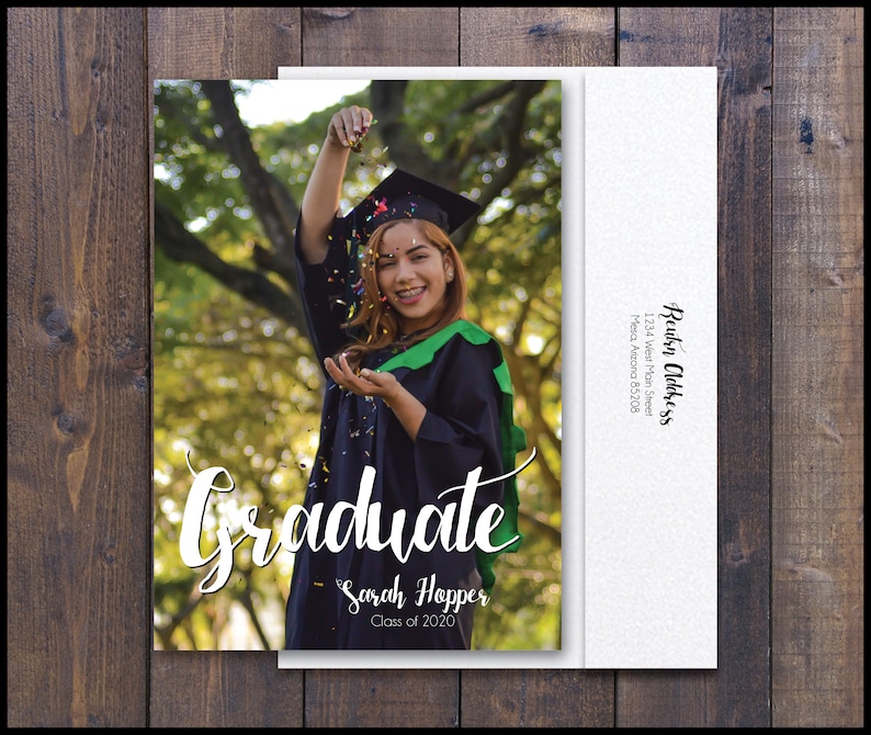 PRINTED Photo Graduation Thank You Card W/ Envelopes Grad Etsy